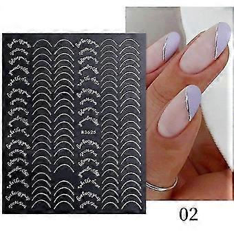 1 Stück reflektierende Glitzer-3D-Nagelsticker, Silberpuder, Schmetterlings- und Sternenmuster, Laser-Liebesherzfolie, funkelnde Dekoration, Maniküre 52564-2 25-26