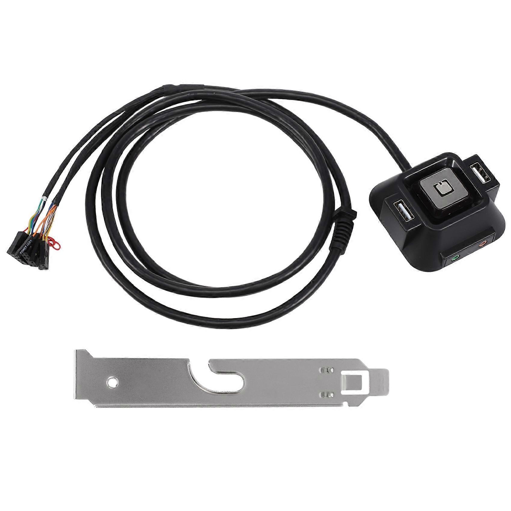 Desktop Computer Case Switch,Reset HDD Button Switch with Dual USB Ports, Button,Audio Ports for De