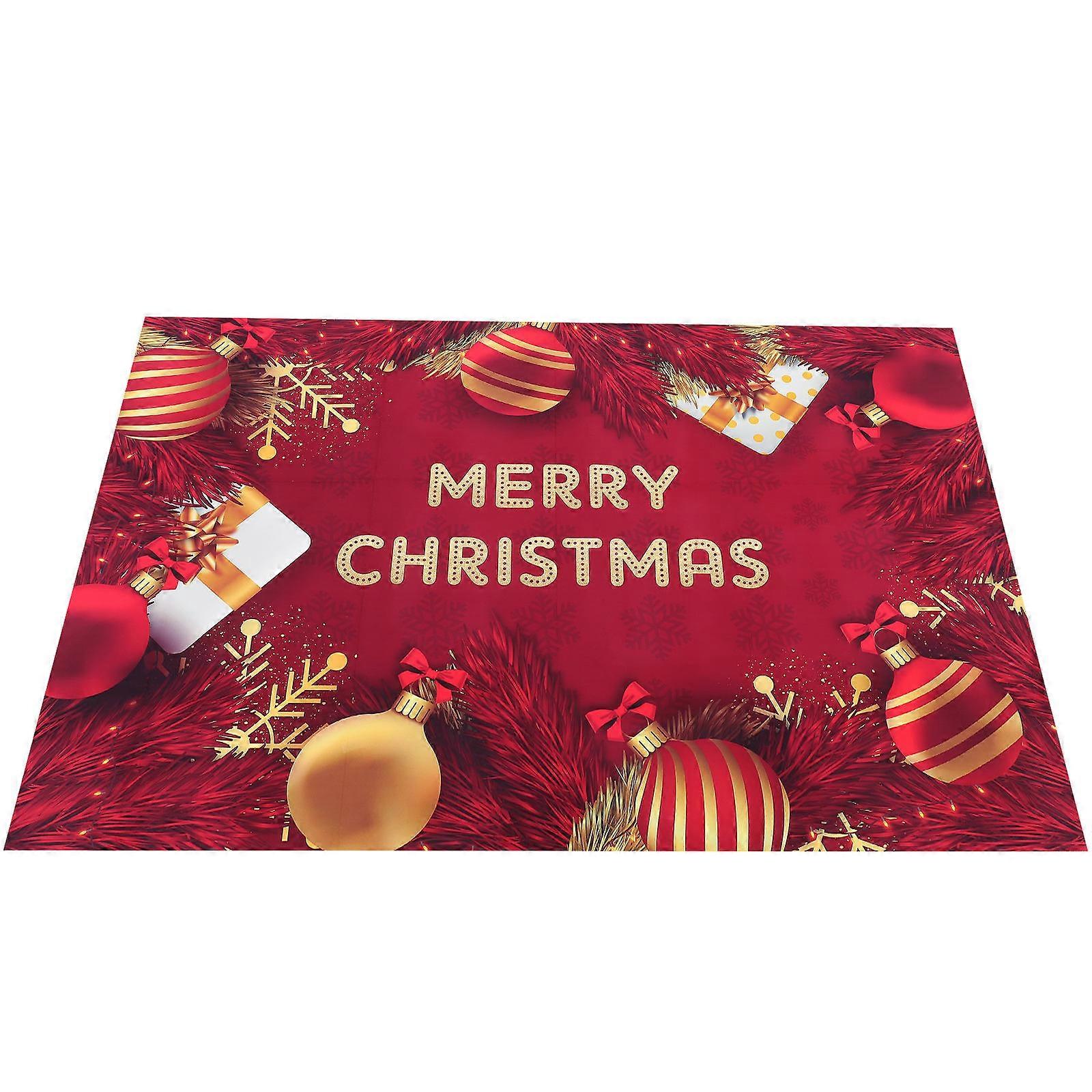 Xmas Party Background Cloth Decorative Backdrop Banner 3Pcs Red