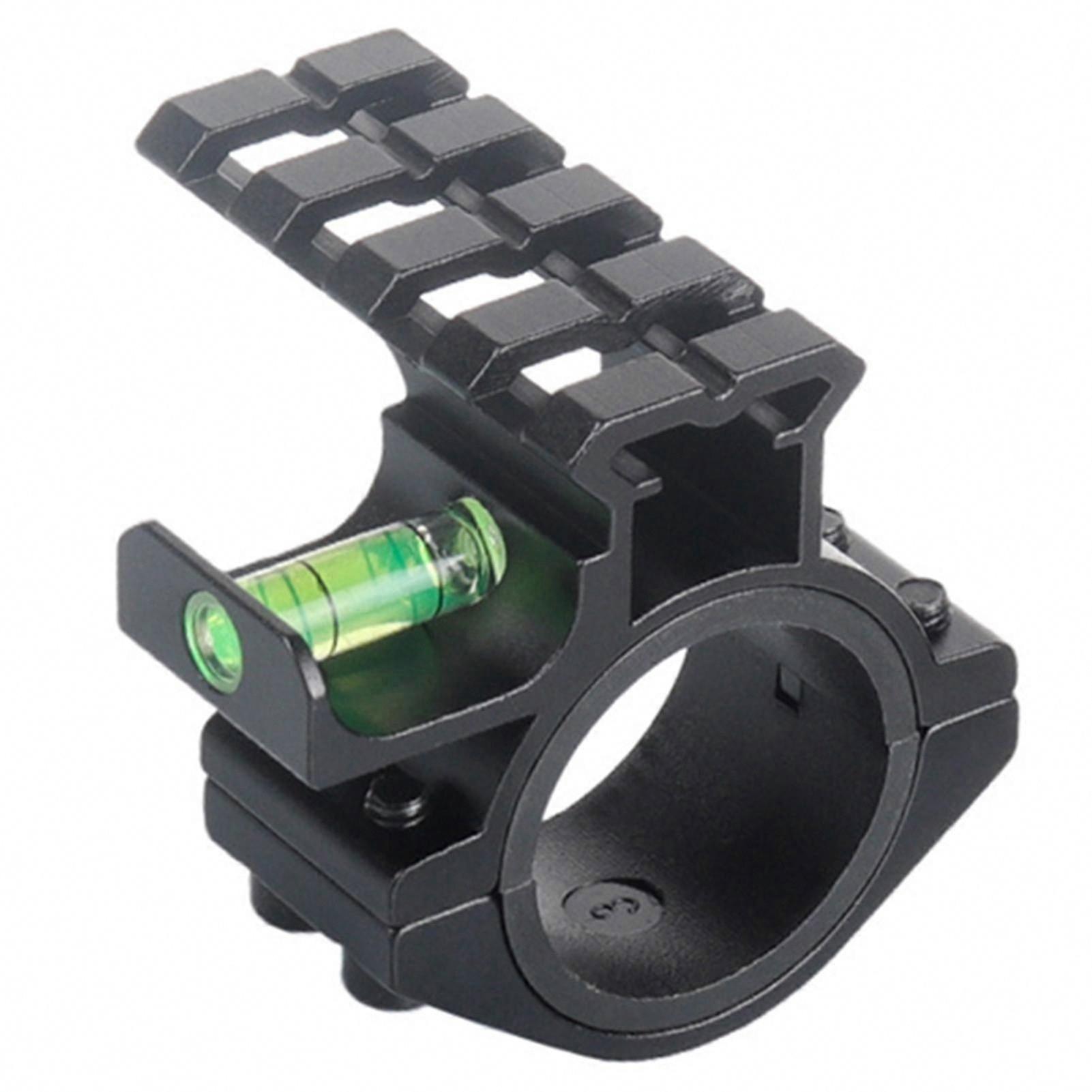 Precision-Scope Mount with Level Bubble for Picatinny Rails, 30mm 25.4 Adapter for Flashlight