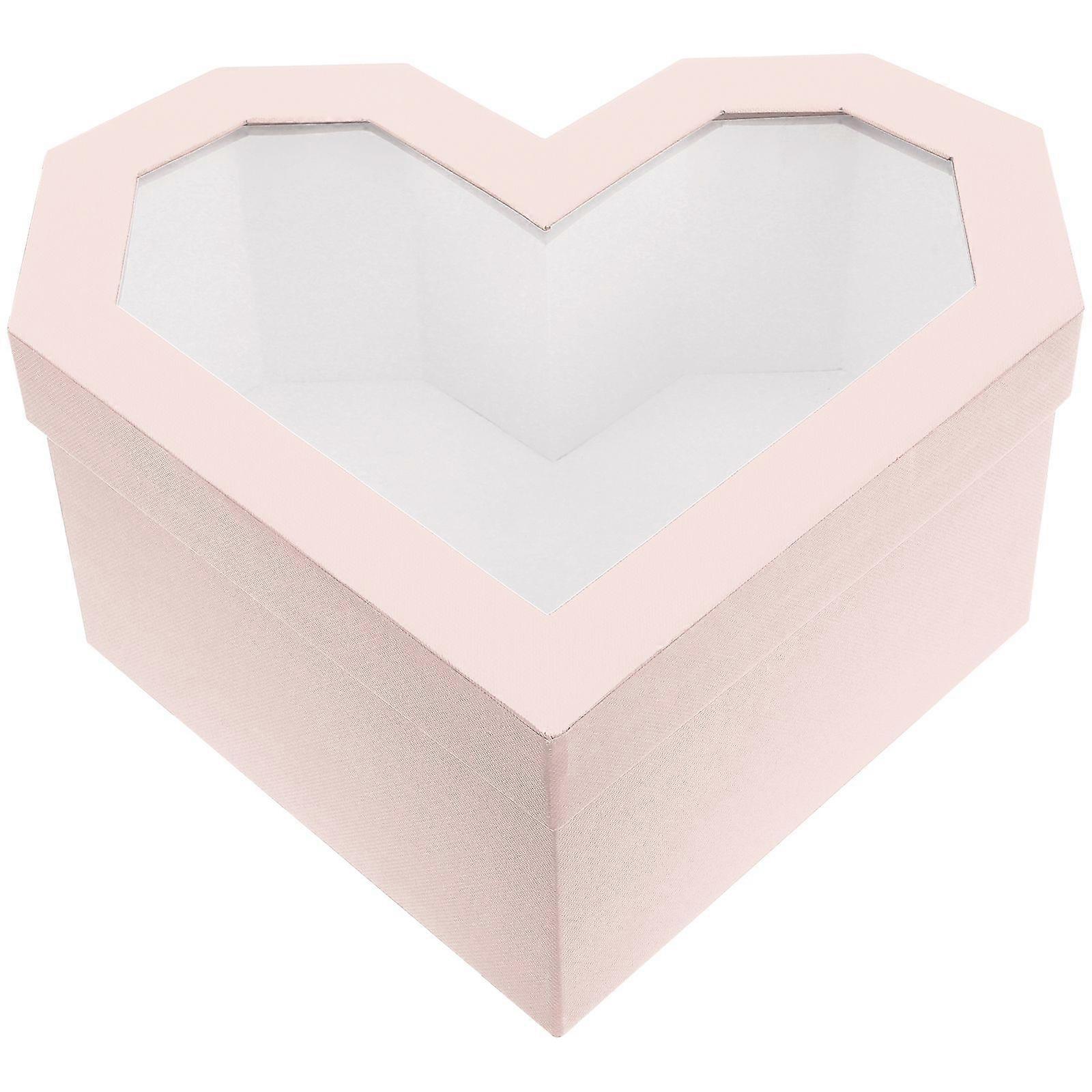 Heart Shape Gift Boxes Gift Container With Clear Window Valentines' Day Gift Wrapping Box