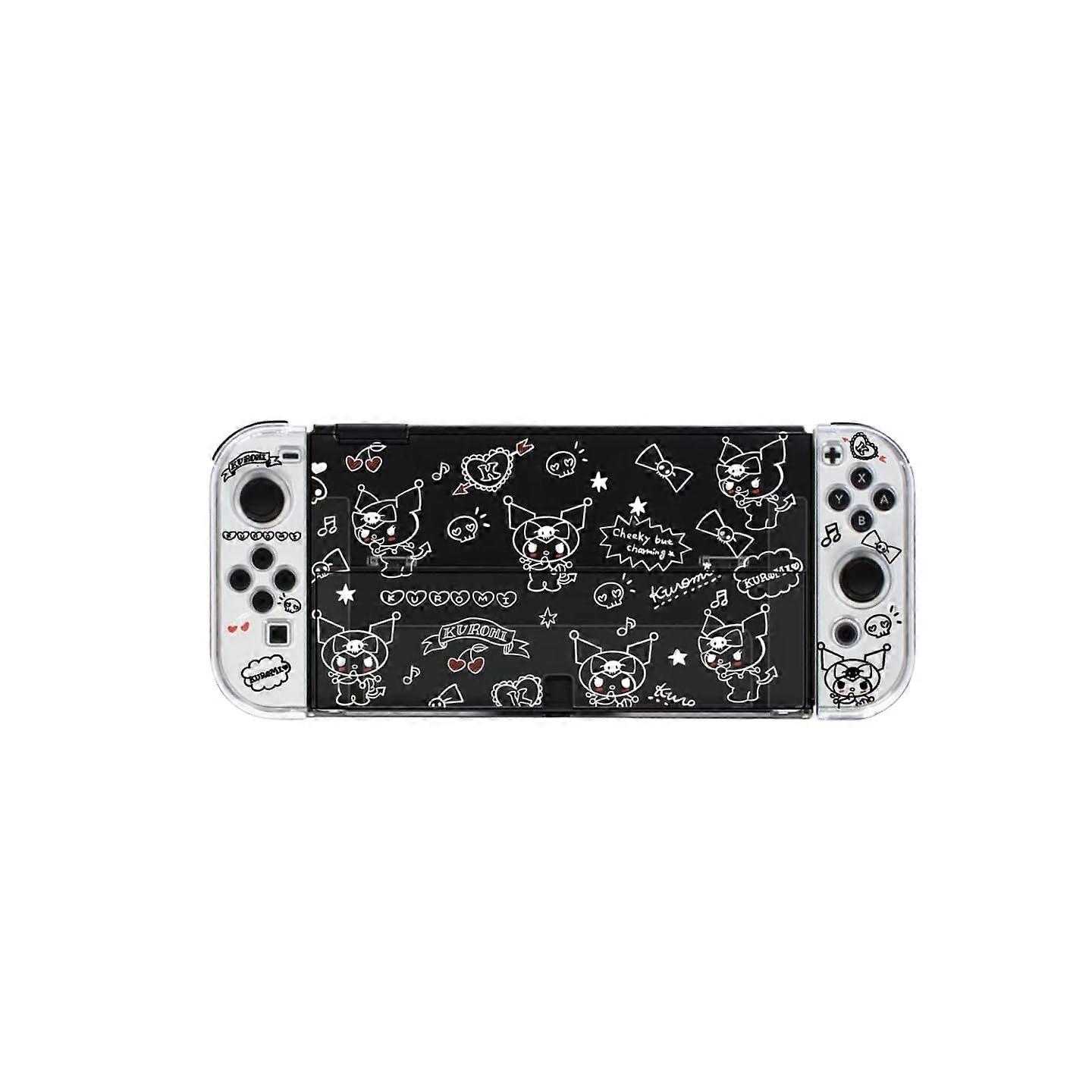 Kuromi Protective Skin Set Black and White Console Cover with Full Coverage and Precise Cut for Switch