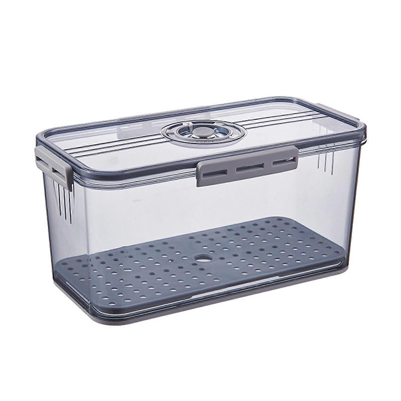 Bread Storage Box with Air Vents, Clear Bread Keeper for Countertop, Keeps Bread Fresh, Gray