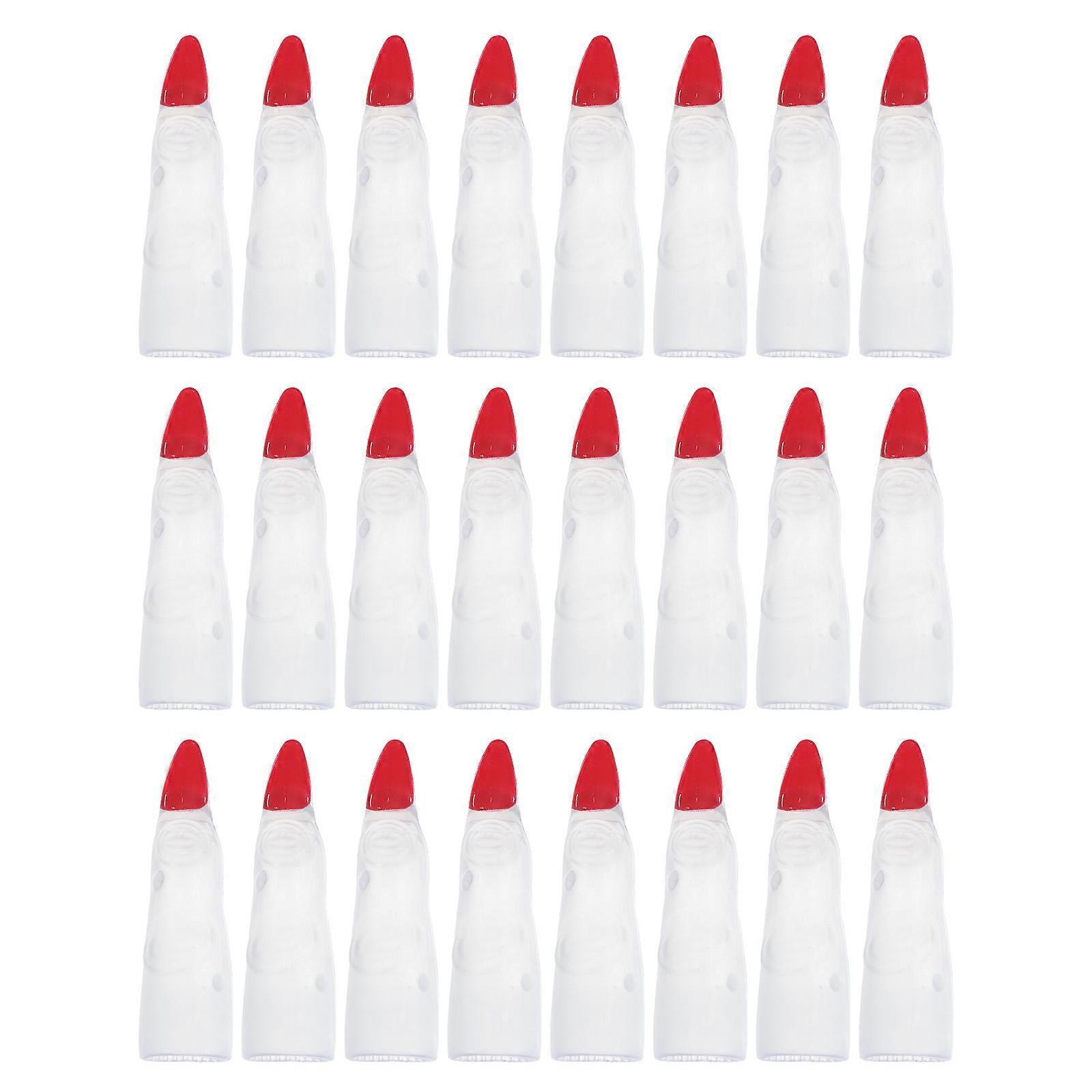 Assorted Color Halloween Finger Covers Fake Nails Plastic 24Pcs
