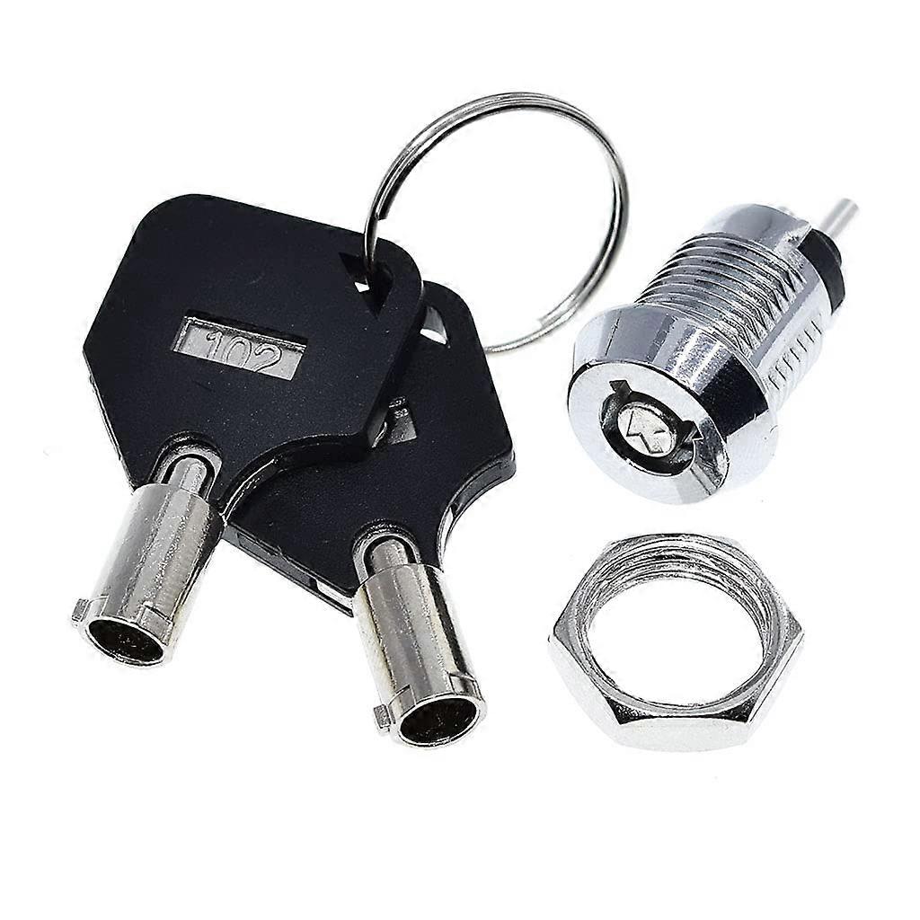 Elevator Key Lock with 2 Keys, 12mm Double Side Pull Cam Lock, Easy Nut Installation