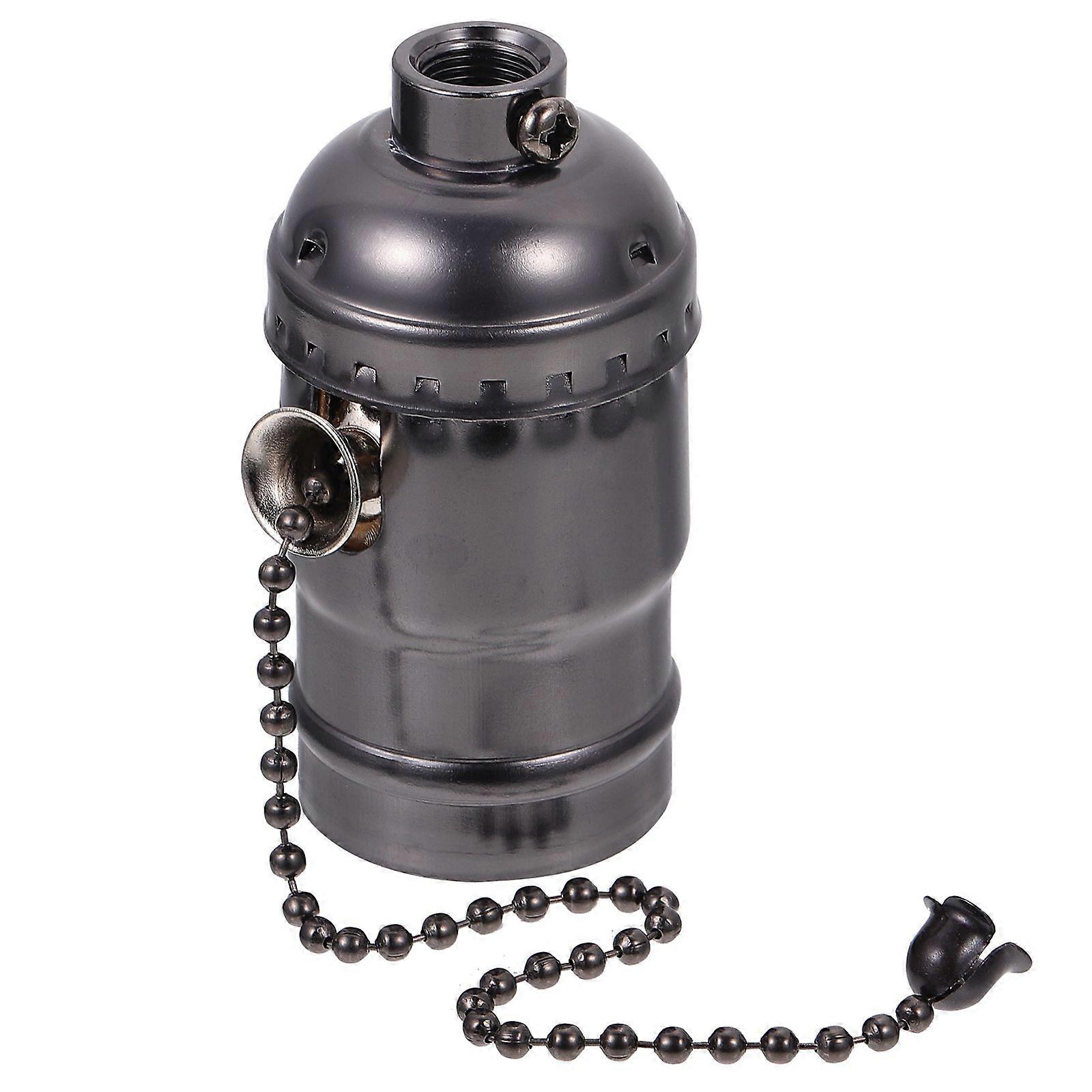 Retro E-27 Lamp Holder Aluminum Lamp Holder Light Socket with Pull Zipper