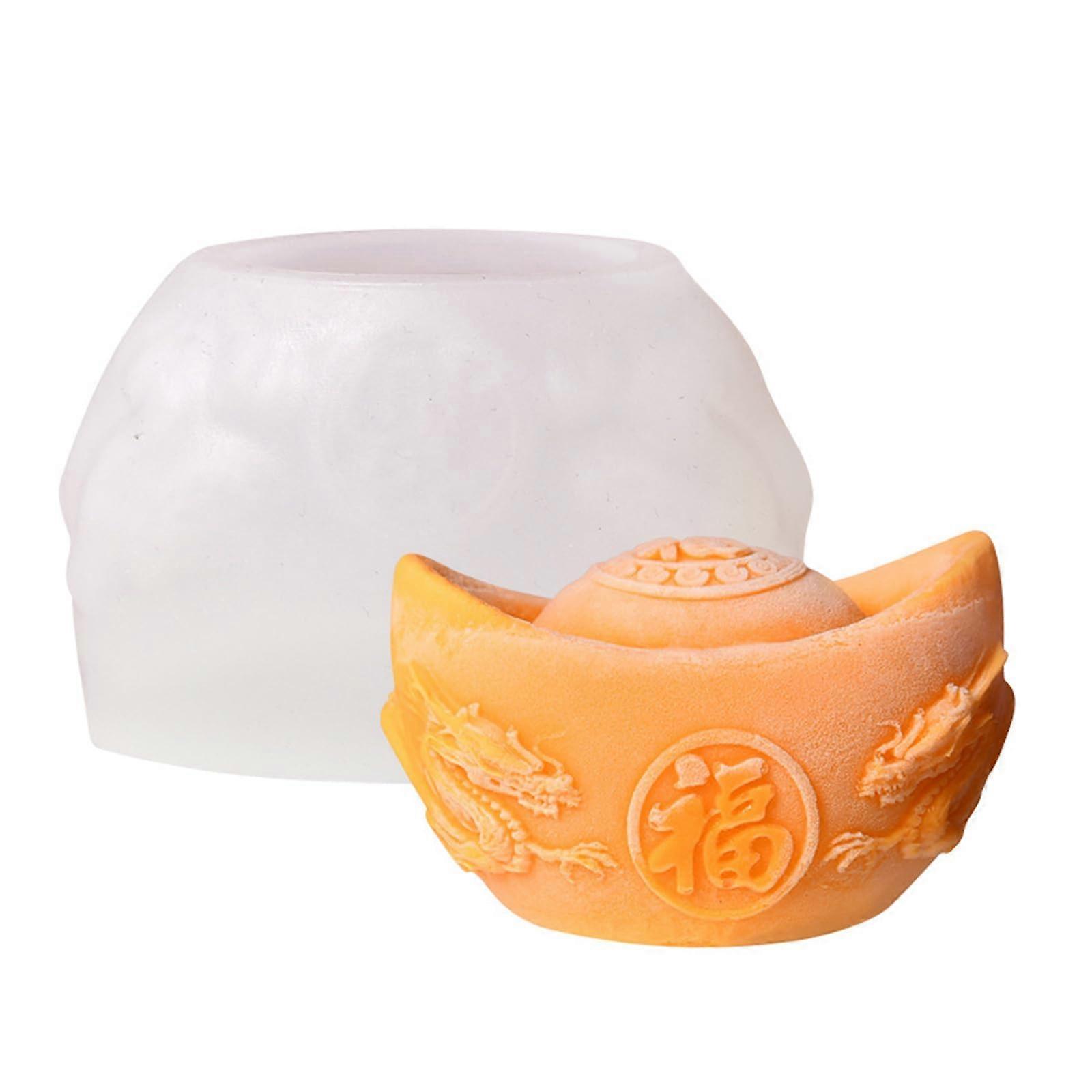 Silicone Baking Molds Gold Ingot Shape for Chocolate Candy Making Cake Decorating MultiPurpose Use