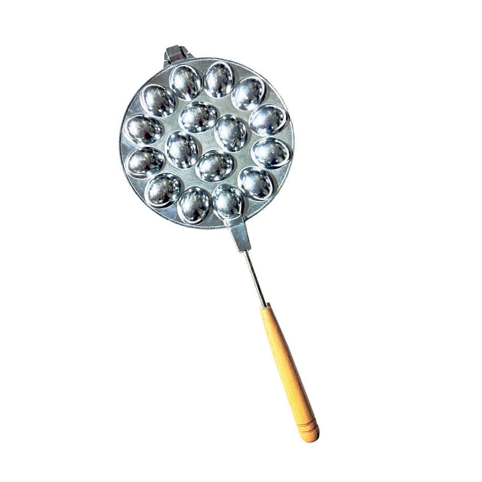 Walnut Cookie Maker Nonstick Pan with Wood Handle for Waffle and Pastry Baking