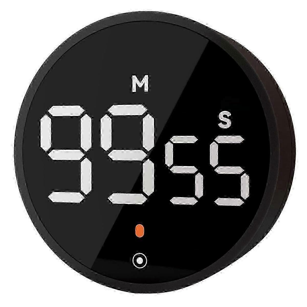 Digital Kitchen Visual LED Display Magnetic Countdown Countup Volume Adjustable for Cooking Baking Teaching--Black