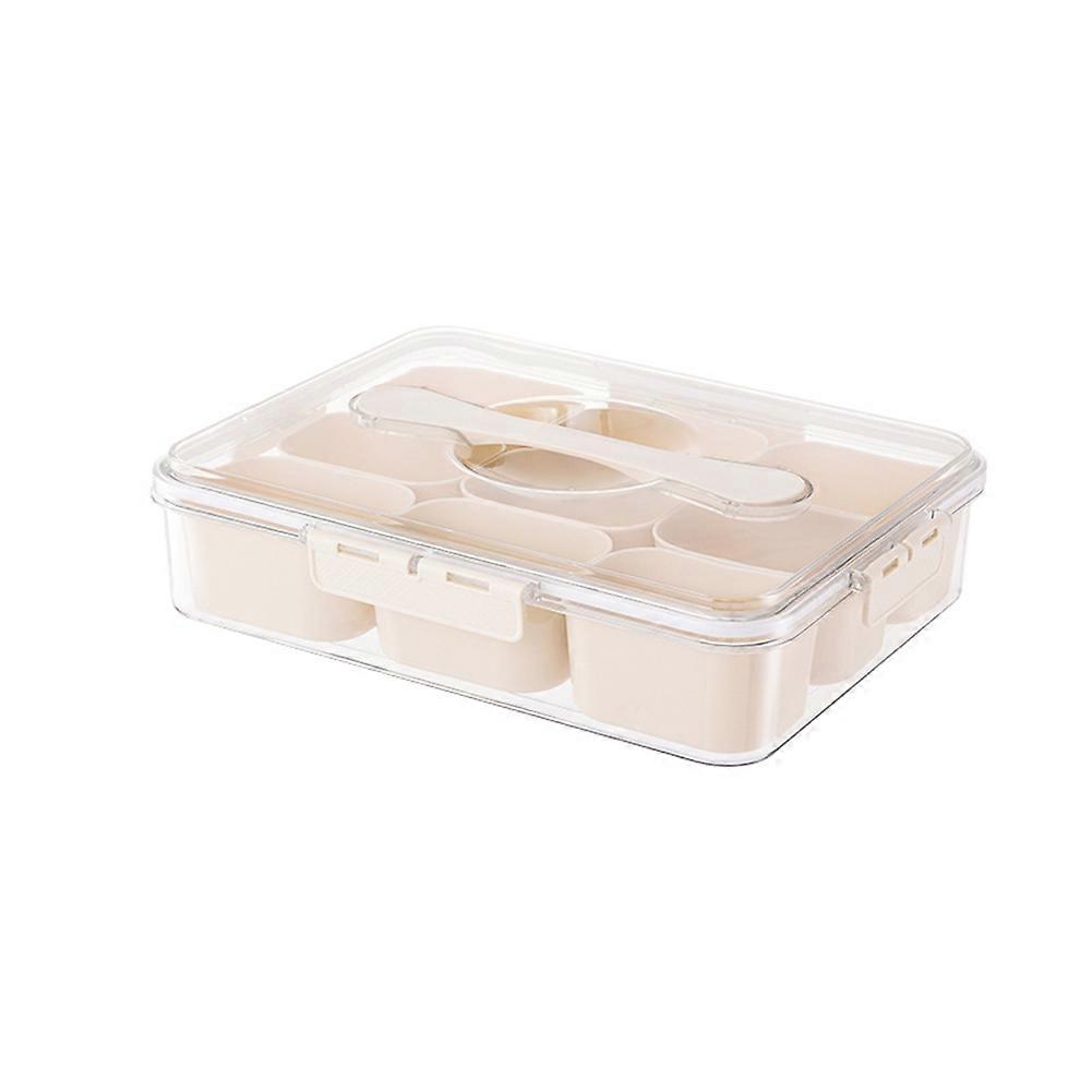 9 Compartments Divided Serving Tray with Lid Portable Snack Box