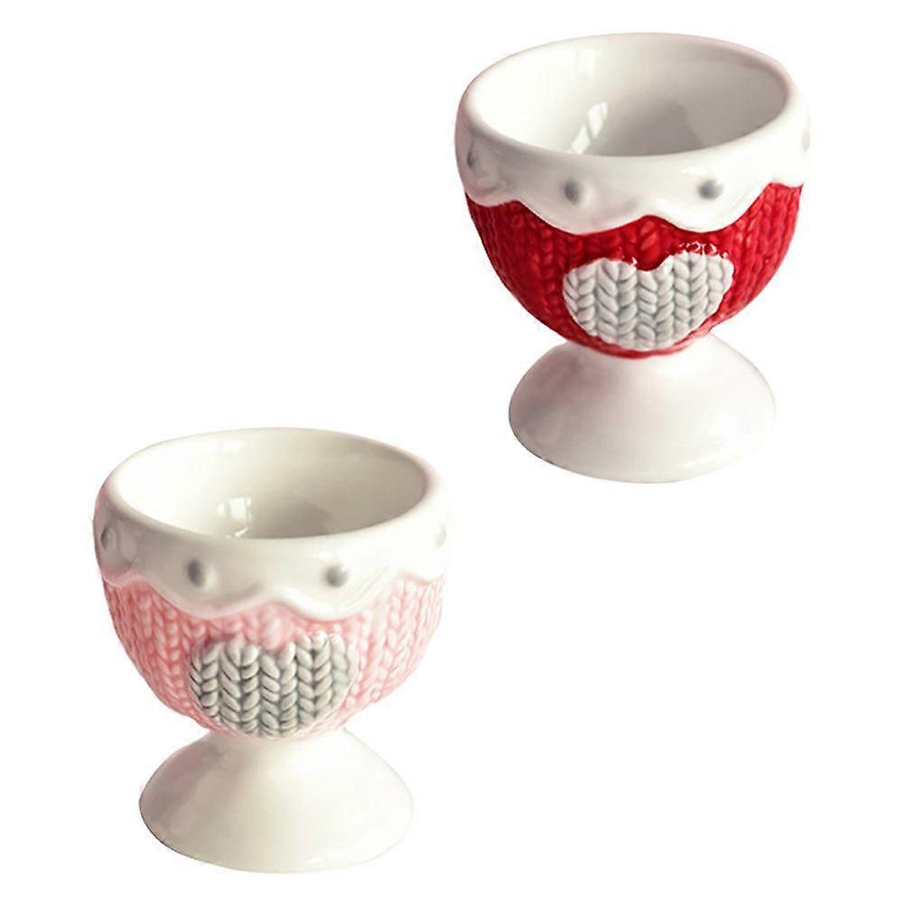 Egg Cups 2Pcs Ceramic Holder for Storing European Style Breakfast