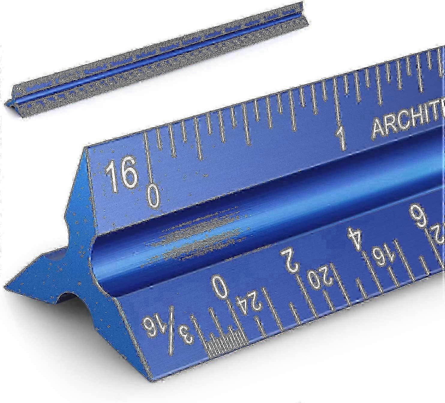 Architects, Draftsman, Students & Engineers Aluminum Triangular Scale Ruler with Architect Scale for Measuring