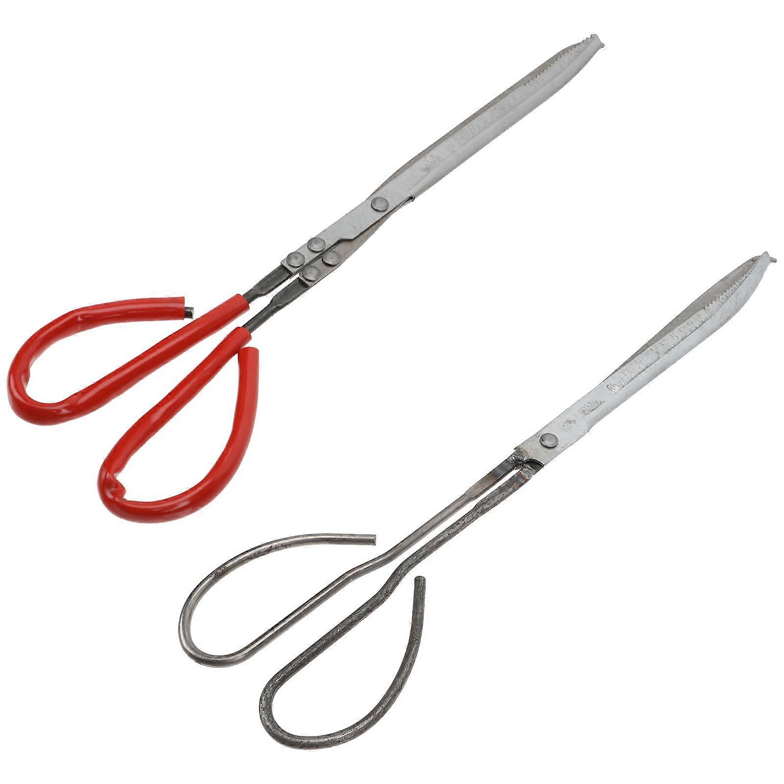 Multi-Function Scissor Tong Anti-Slip with Serrated Design 2Pcs
