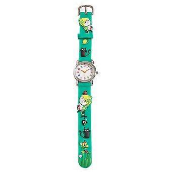 Montre étanche pour enfants, modèle dessin animé vert