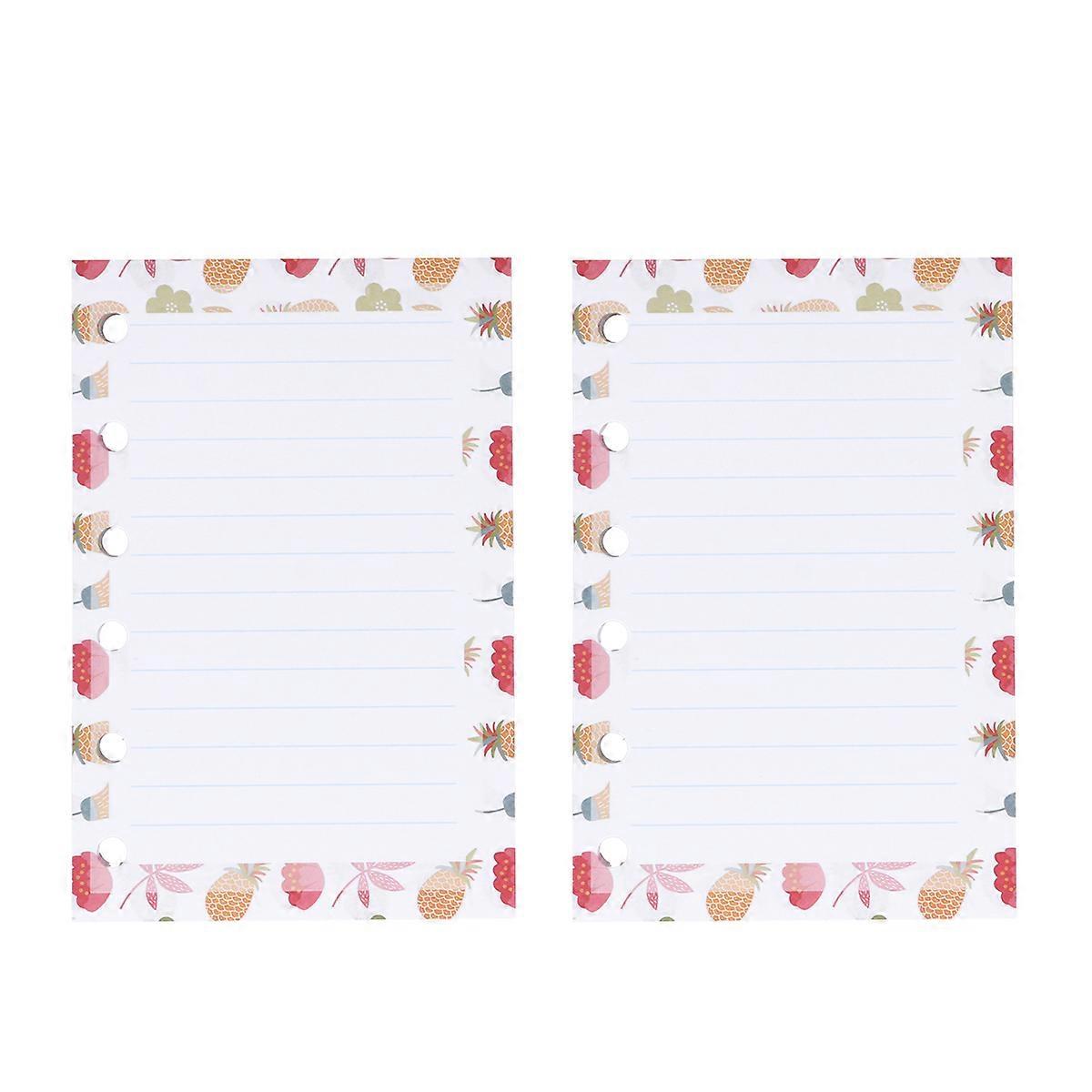 Filler Paper Colorful A7 Size 6 Holes Notebook Refills 80 Sheets Pack