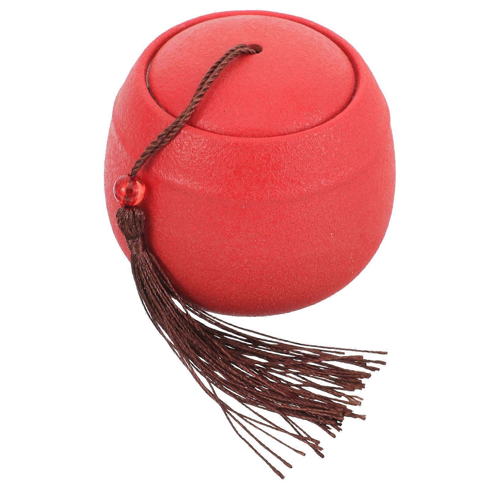 Red Ceramic Pet Urn for Storage Pet Cremation Urn Keepsake