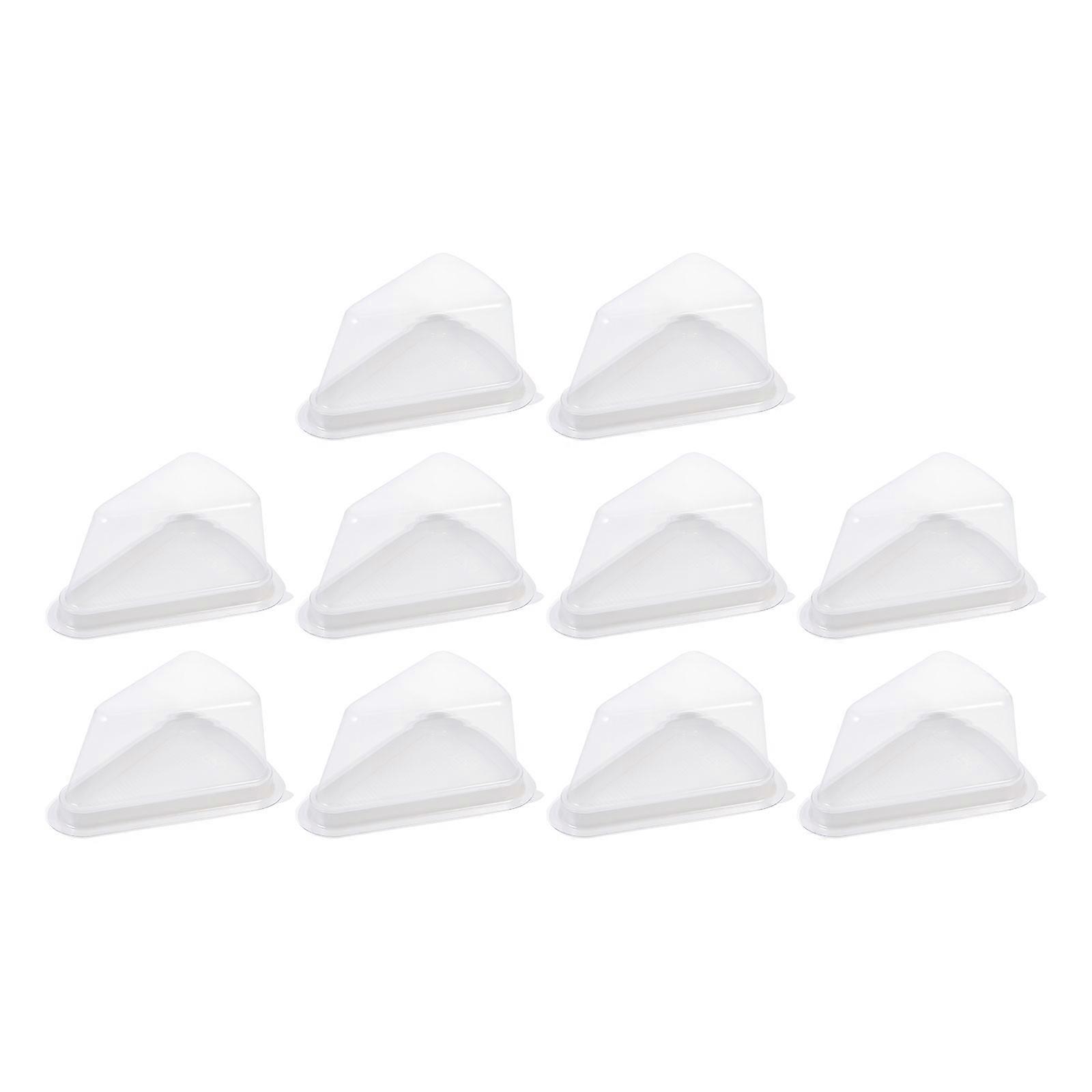 Cake Slice Box Triangle Plastic for Storage with Transparent Lid 50Pcs