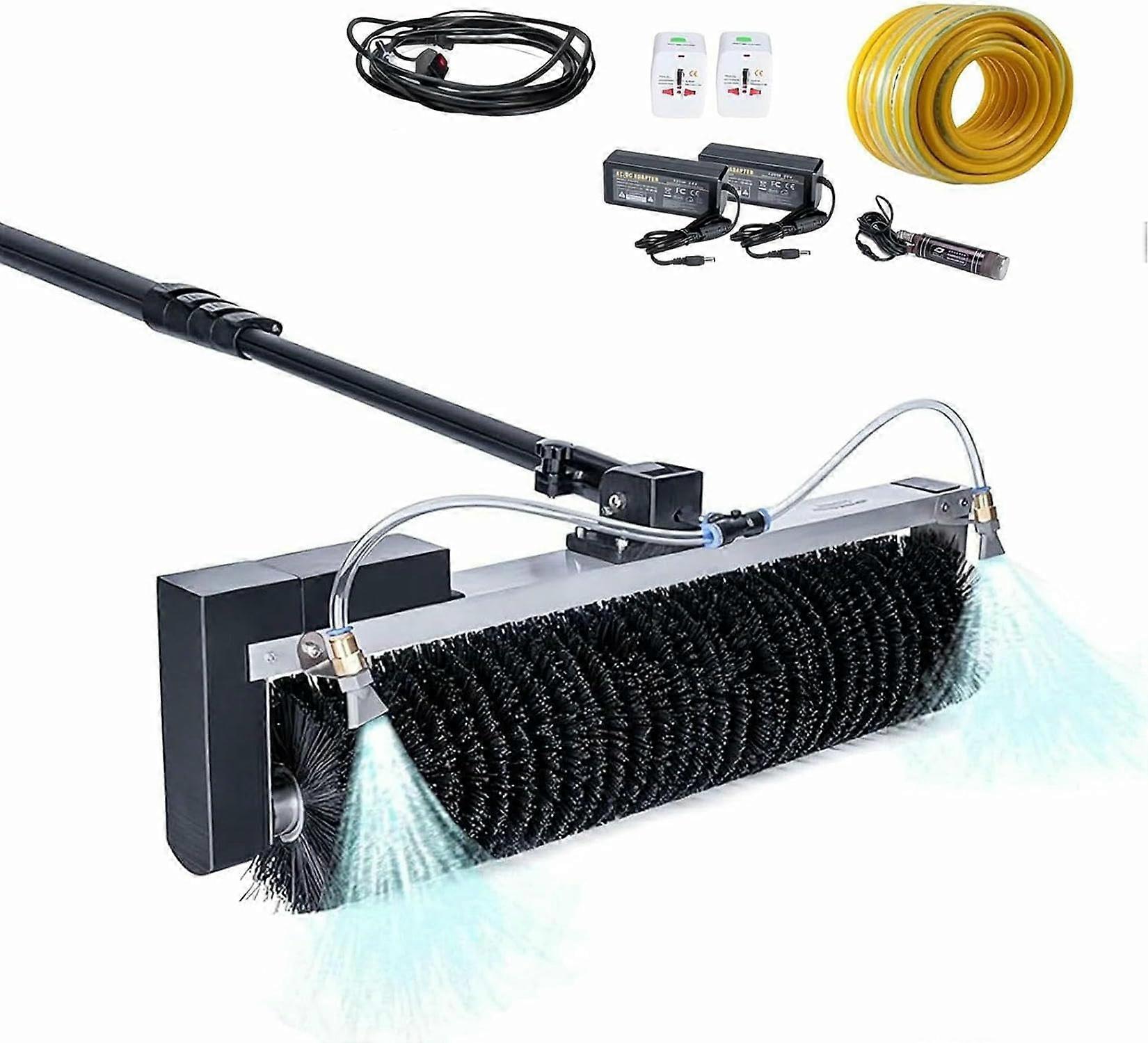 Electric Solar Panel Cleaning Brush with Automatic Rotating Head, Telescopic Pole, Dual Modes