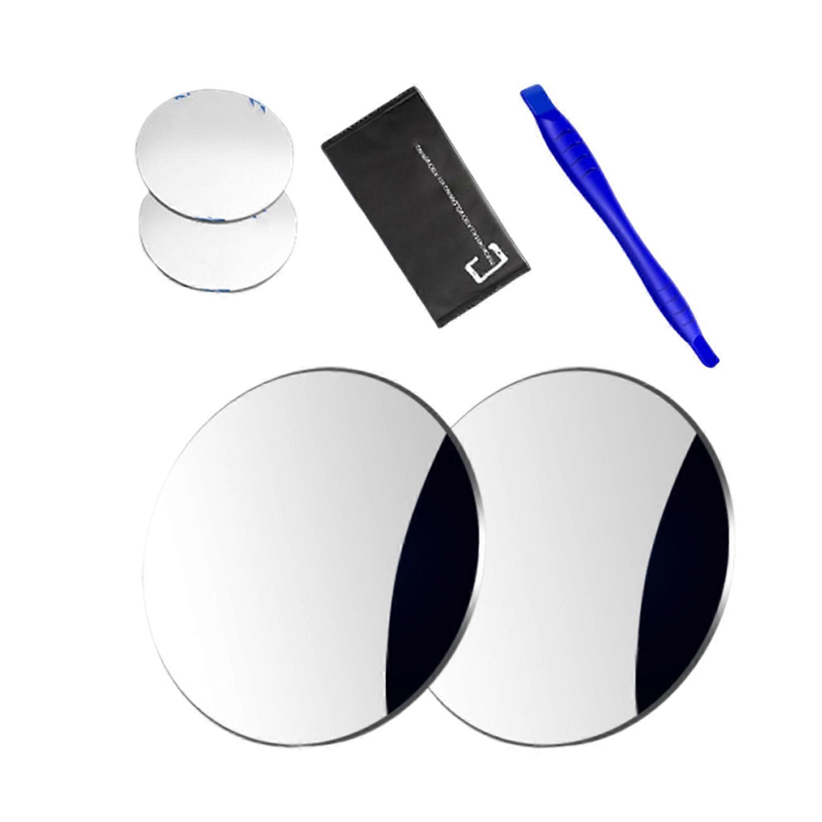 Adjustable Car Blind Spot Mirrors Wide-Angle View Frameless Design Universal Fit Simple Installation