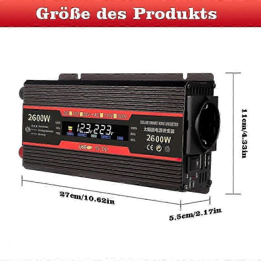 2600W 12V til 230V strømomformer