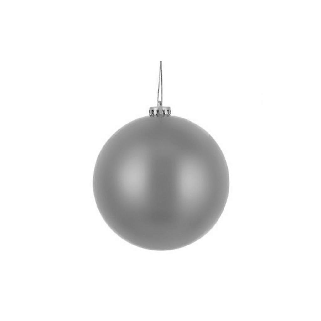 Christmas Bauble Plastic Matt Silver D15cm