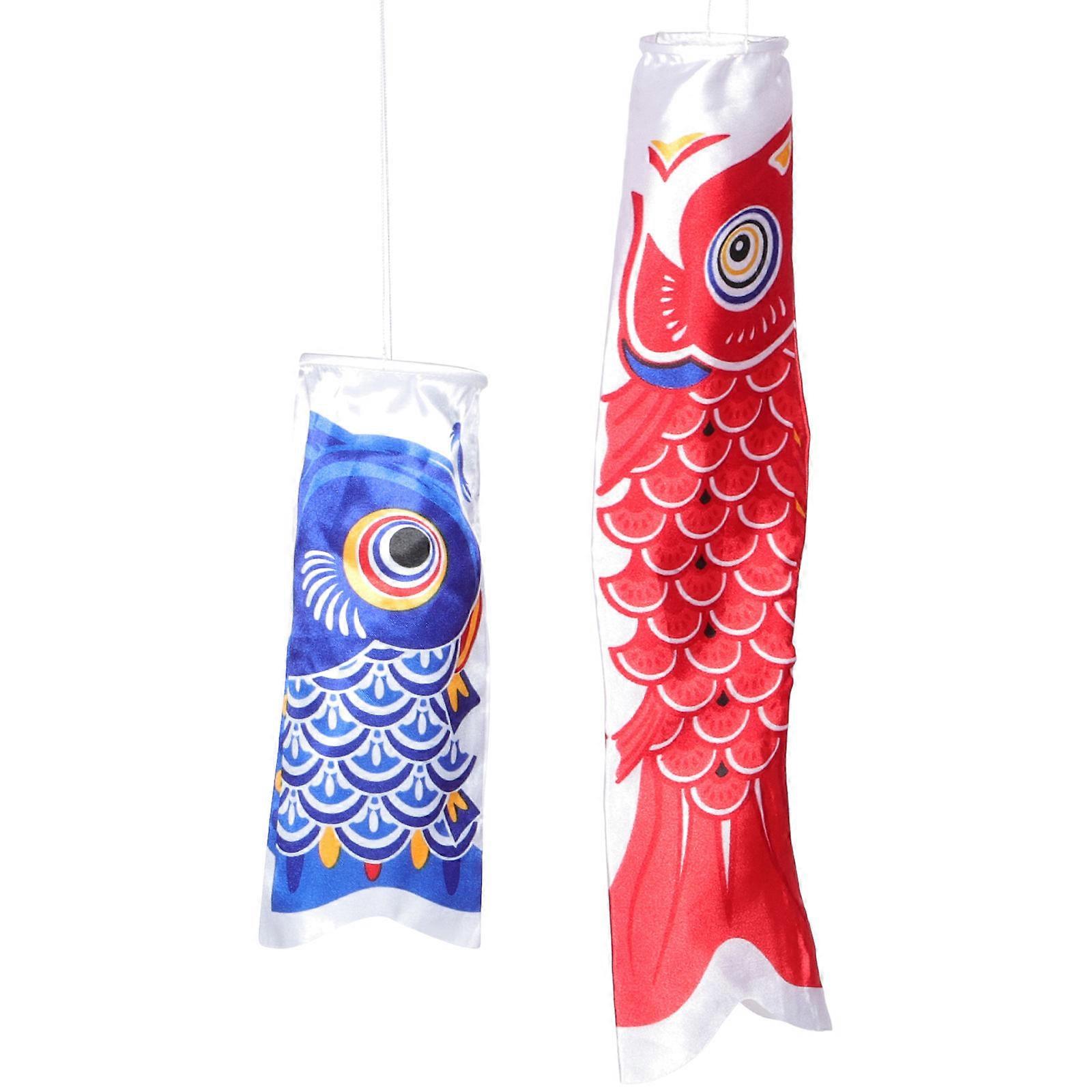 Japanese Carp Windsock Hanging Fish Windsock Flag Decor 2Pcs