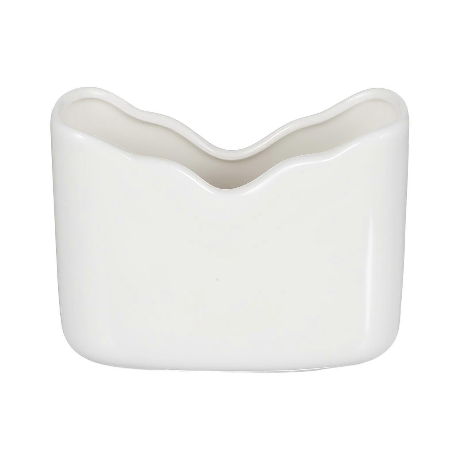 2Pcs Ceramic Napkin Holder for Storage Use White Table Tissue Stand