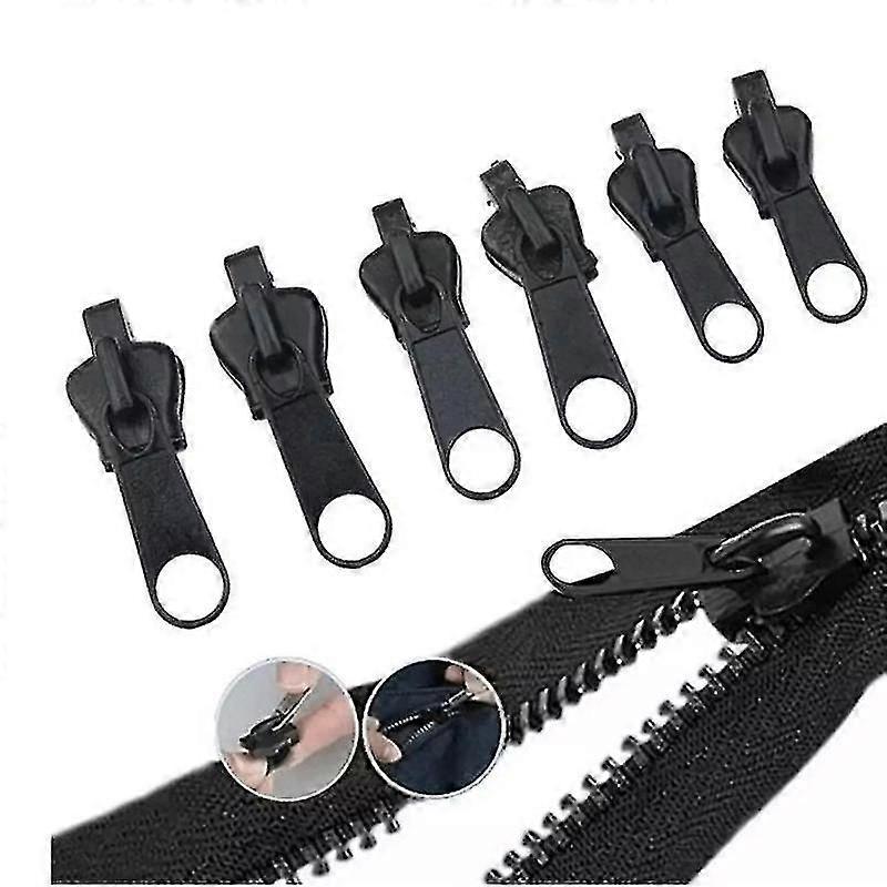 Fermeture éclair, réparation, couture, 6 pcs noir