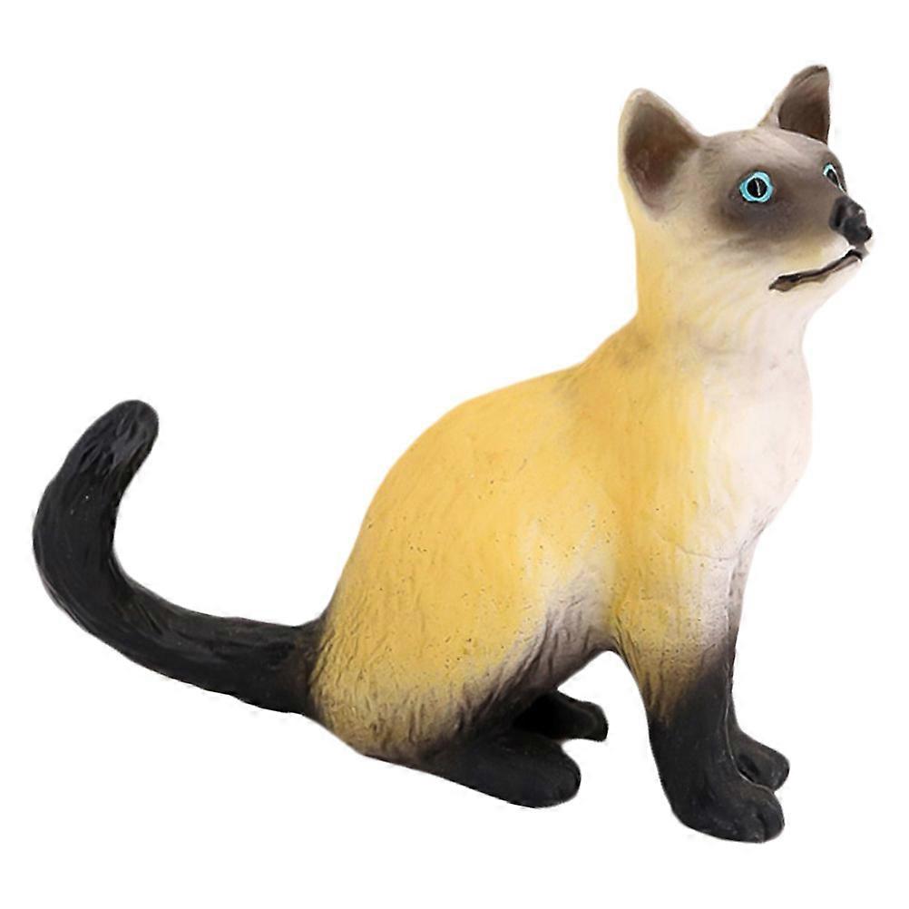 Siamese Cat Model Plastic Cat Ornament for Cognitive Prop