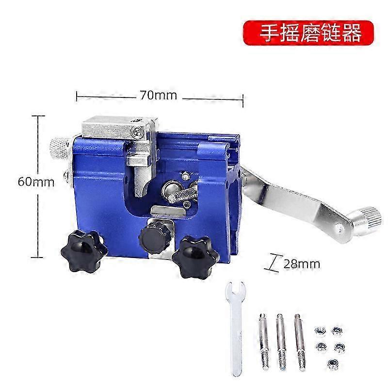Chainsaw chain sharpening device (crank type)