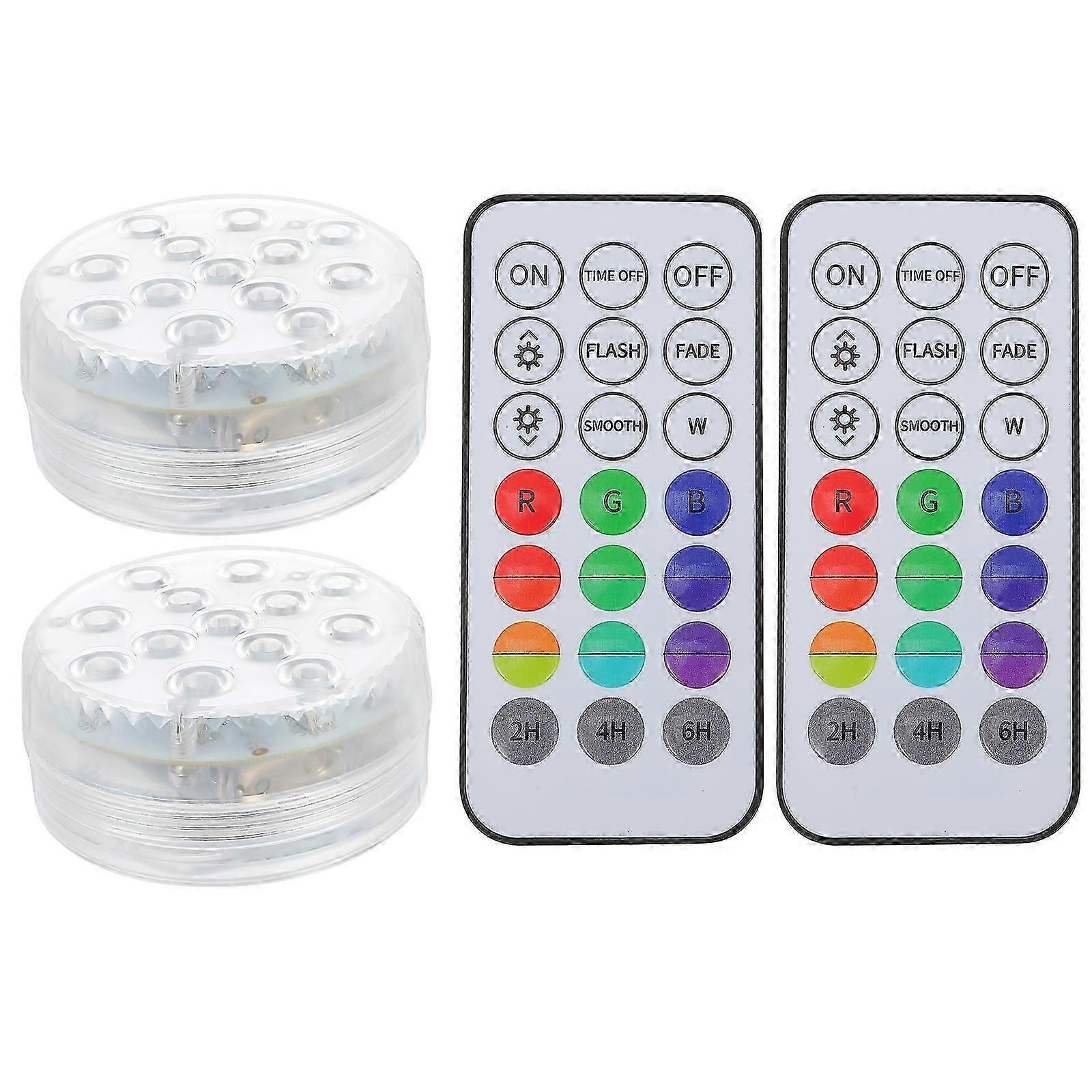 2 Sets Remote Controlled Underwater Swimming Pool Light Creative Decor Lamp