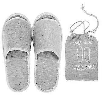 SZW-Travel Open Slippers Draagbare Opvouwbare Slippers Zakelijke Reis Slippers voor Thuis Hotel (Grijs)
