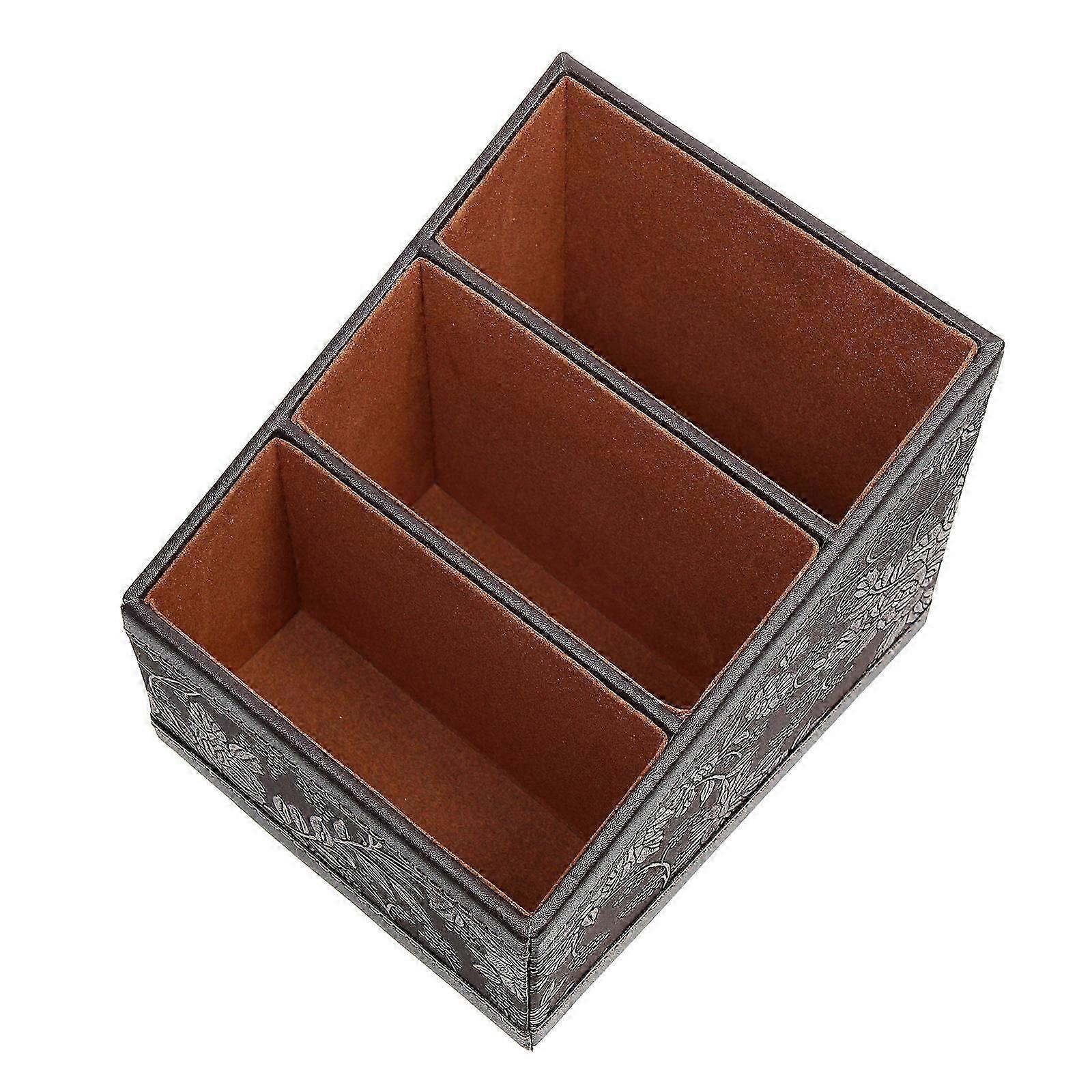 PU Remote Control Storage Box, Sundries Organizer, 1pc