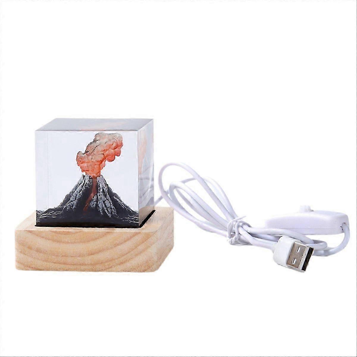 Volcanic Night Light | USB Powered | Simulated Volcano Effect Decorative Light