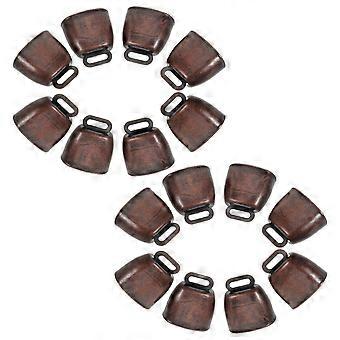 Dark Red Pet Bell Iron Cow Bells for Decoration with 16Pcs Farm Animal Bells