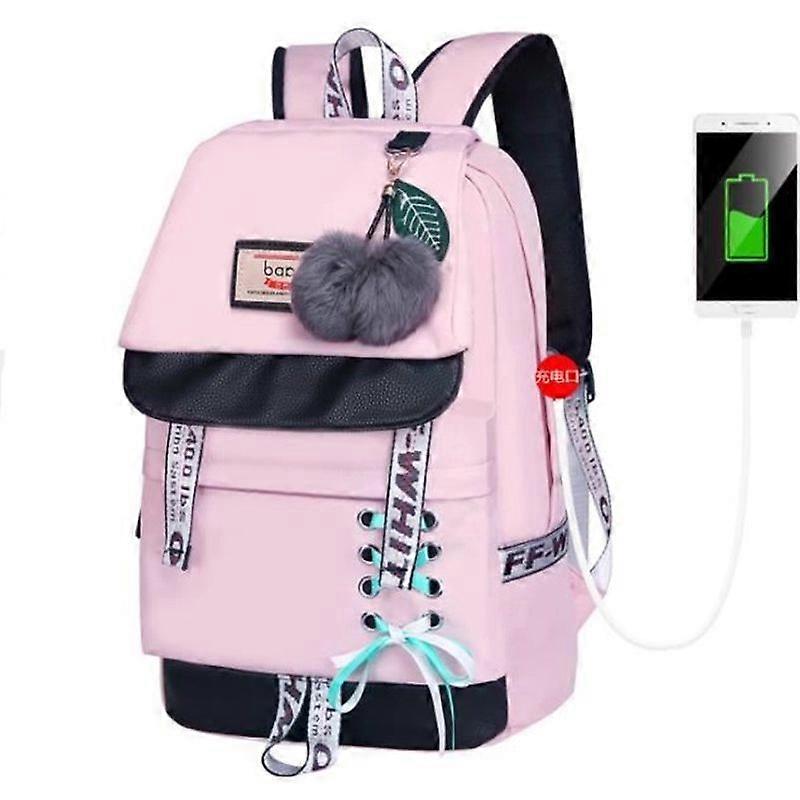 Women's Backpack - Pink - Canvas - Waterproof - Multifunctional