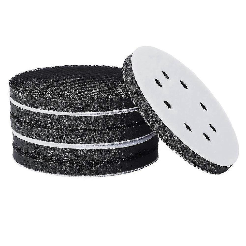 6PCS 5 polegadas (125mm) 8 furos soft sponge interface pad para lixar almofadas e gancho e loop discos de lixamento fo