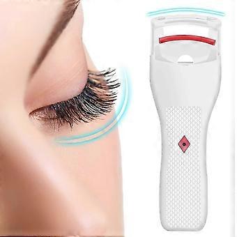 Wiederaufladbare, elektrisch beheizte, professionelle, langlebige Wimpernzange mit flexiblem Silikonpad, schnell und natürlich, weiß