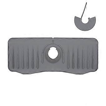 1 Set Drain Pad with Hole 10 Degree Incline Buckle Fix Design Silicone Kitchen Faucet Absorbent Collection Mat Bar KAESI