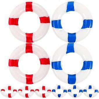 10pcs Wood Decor Marine Theme Decorative Ornaments Swim Ring Door Wall Window Decoration for Restaurant Cafe Shop Bar (Red+Blue, 5pcs for Each Color)