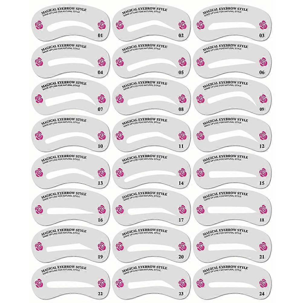 Eyebrow Stencil Kit for Precision Shaping, 24 Reusable Templates for Quick Makeup Application