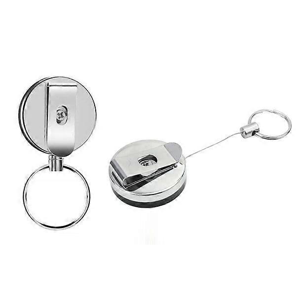 Retractable Key Ring with yo - yo Function and String 62 cm 2-Pack