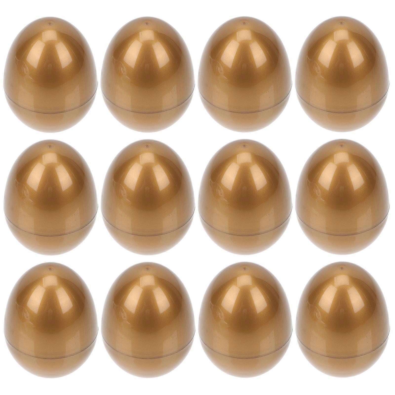12 Pcs Empty Easter Eggs Plastic Easter Eggs Toys Candy Gift Wrapping Eggshells Easter Decors