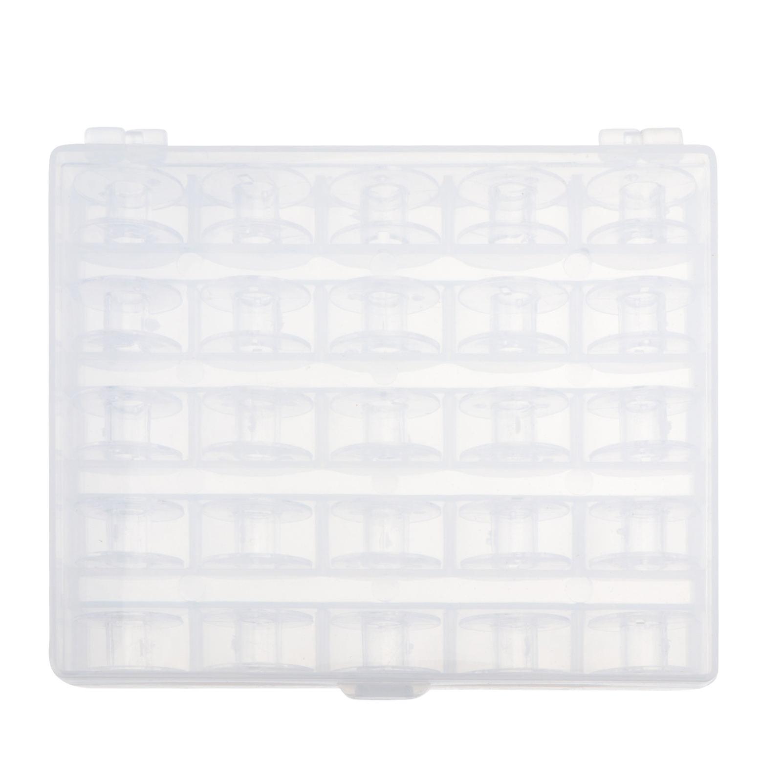 25pcs Plastic Empty Sewing Machine Bobbins Spools with Storage Case