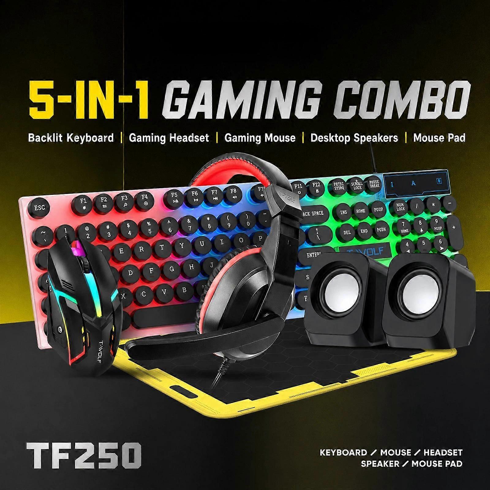 T-WOLF 5-in-1 PC Gaming Bundle
