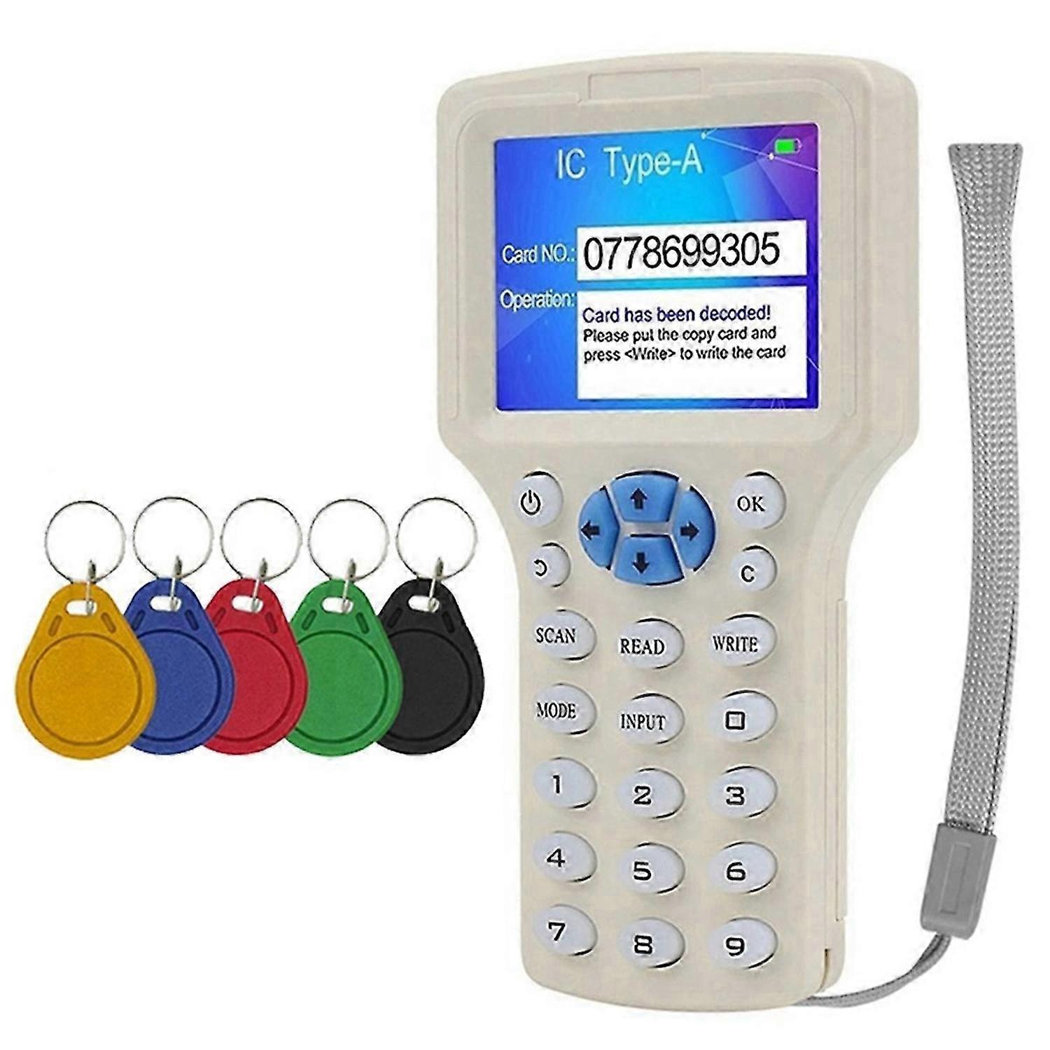 RFID NFC Smart Card Reader+5XUID Keychain RFID Duplicator 125K