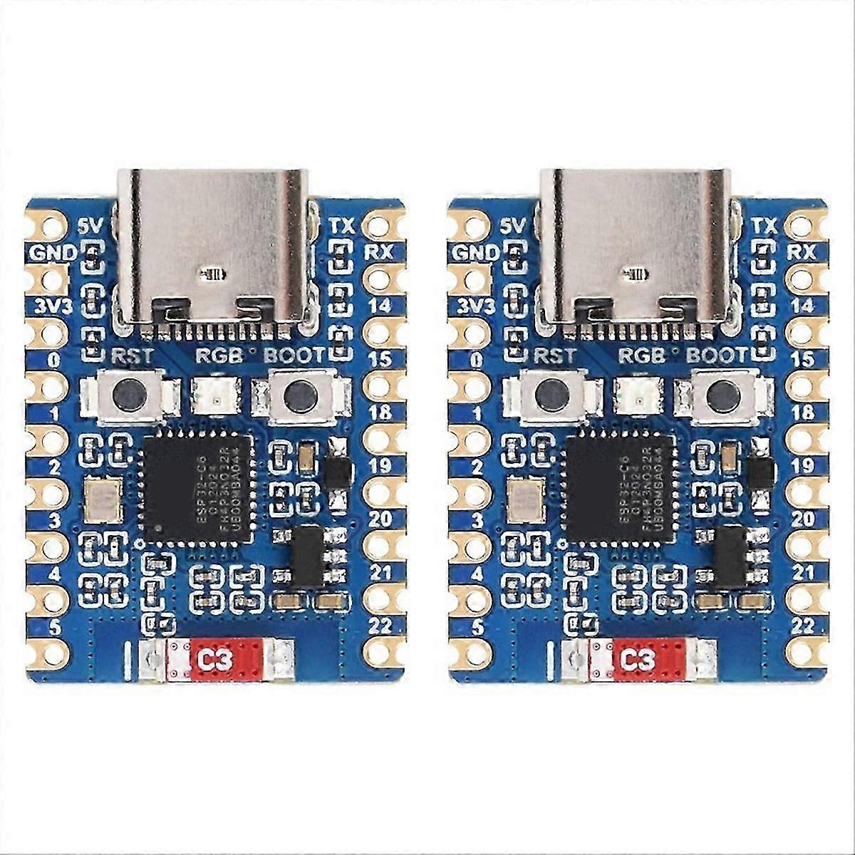 2pcs ESP32 Development Board ESP32-C6 Mini Development Board Based on ESP32-C6FH4 Dual Processors 2. 32-bit Bluetooth BLE Type-C RISC-V