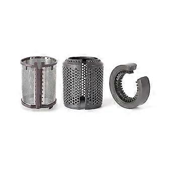 Hair Dryer Inner Filter and Outer Filter Cage with Cleaning Brush compatible with Dyson HD01 HD03 HD08, ABS+Metal Metallic Gray