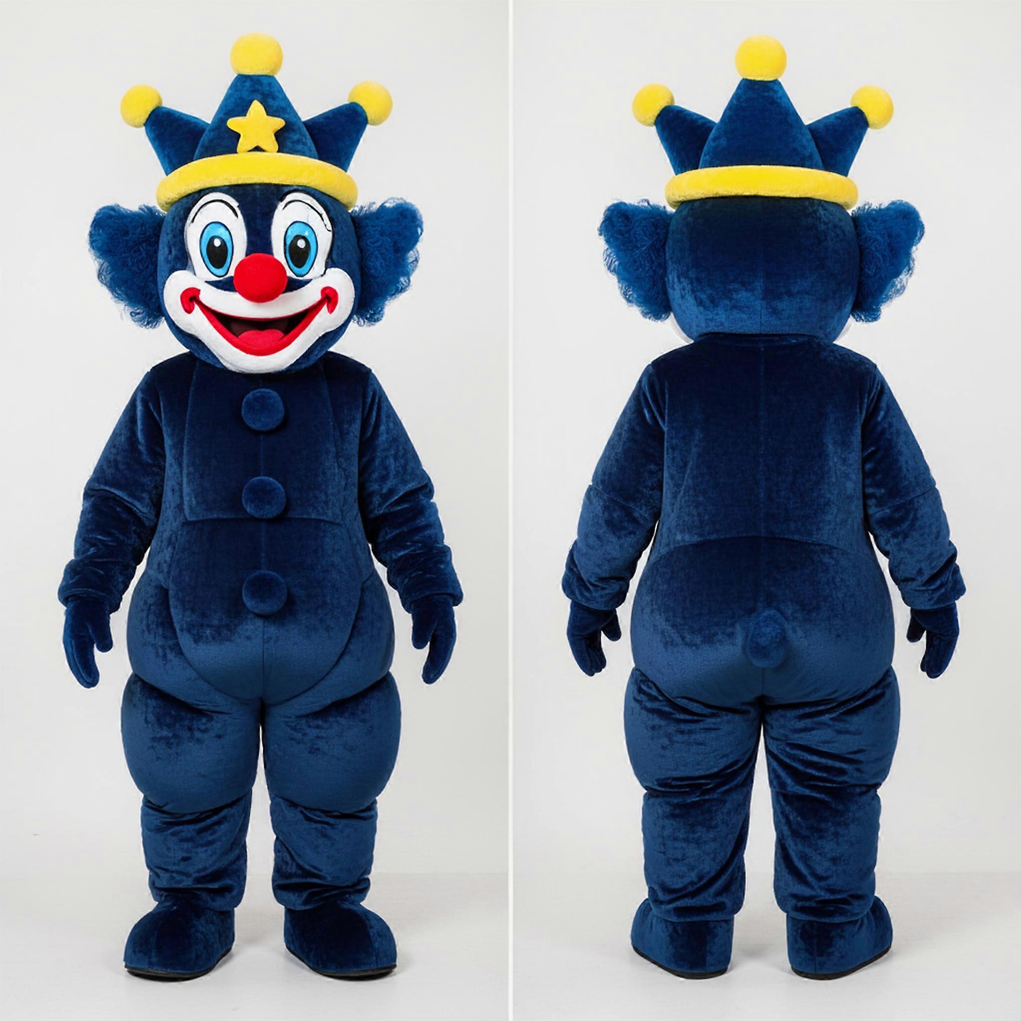 MASTICOT Cobalt Blue Cartoon Clown Mascot