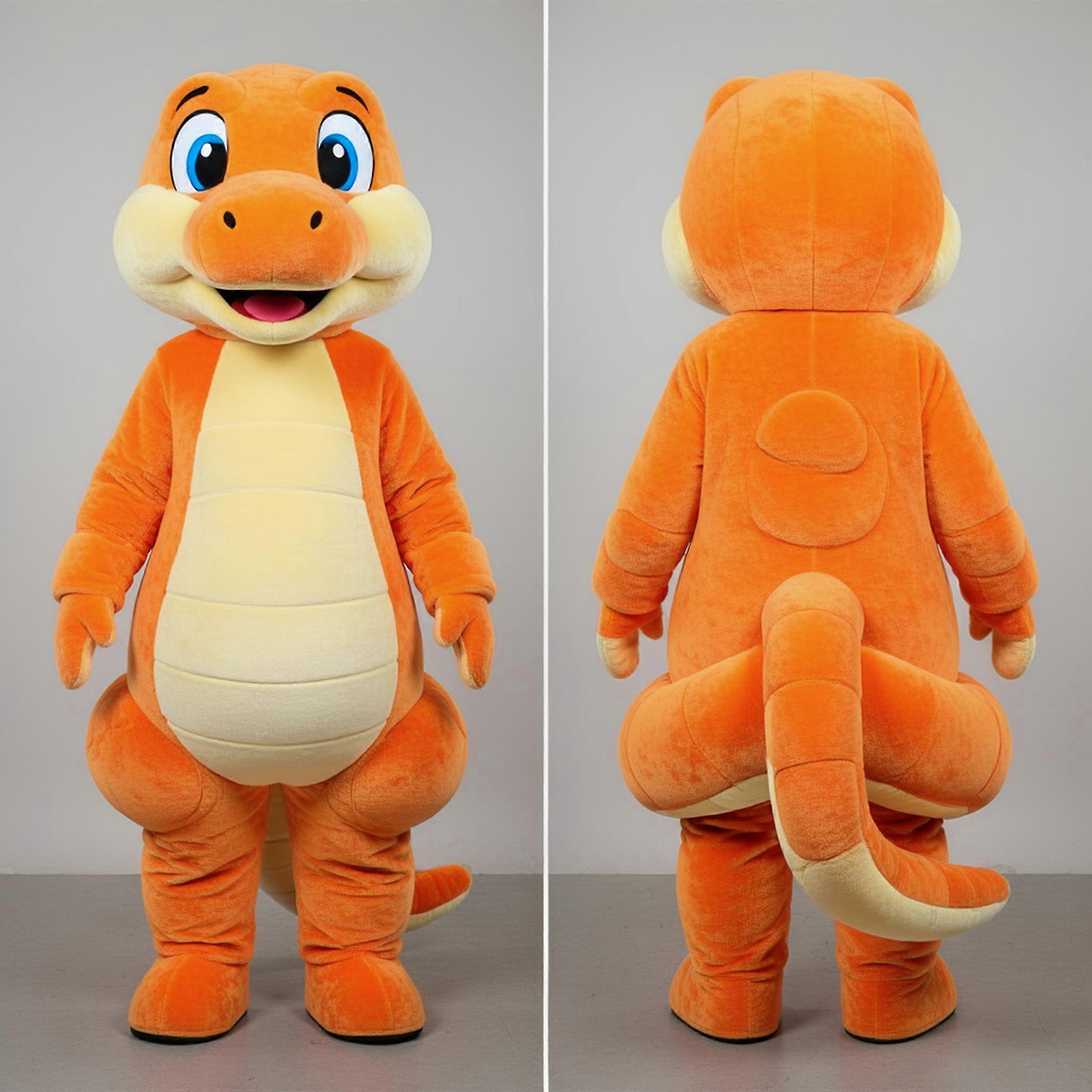 MASTICOT Orange Rounded Cartoon Snake Mascot